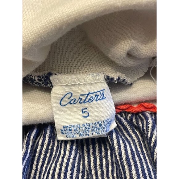 Vintage Carters 5T toddler top Scandinavian embroidery rick-rack ruffle tie back - Picture 5 of 8